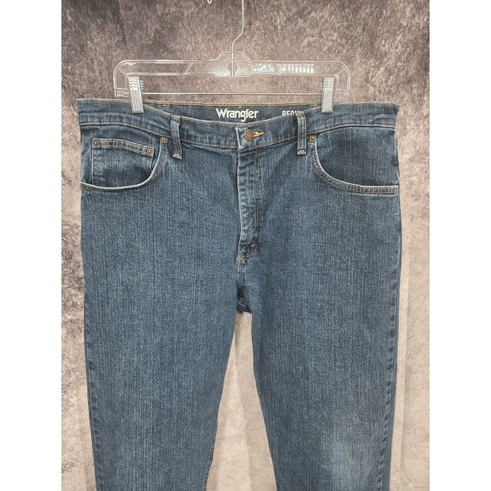Wrangler Jeans‎ Mens 38x32 Blue Regular Fit Straight Leg Blue Denim